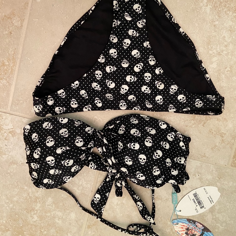 Black and white skull bikini